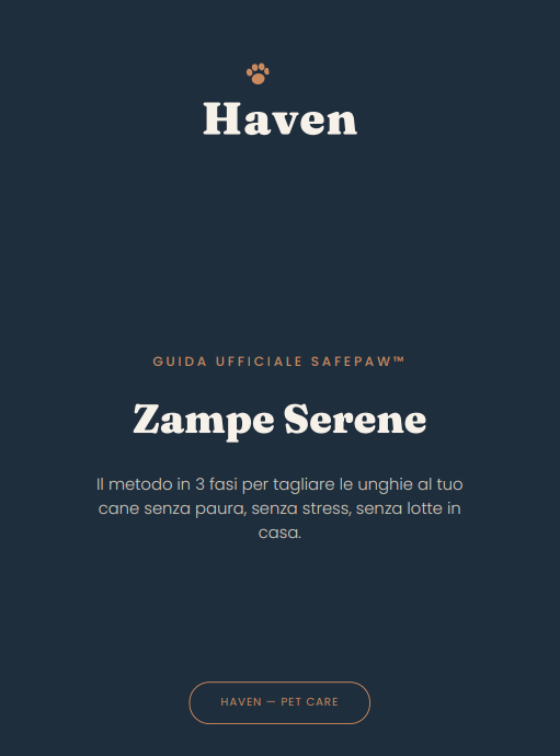 Guida Zampe Serene — Il Metodo per un Taglio Senza Stress